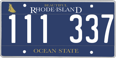 RI license plate 111337