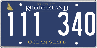 RI license plate 111340