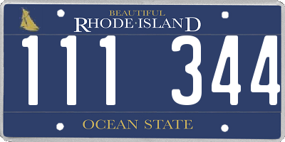 RI license plate 111344