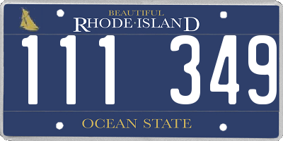 RI license plate 111349