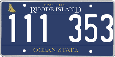 RI license plate 111353