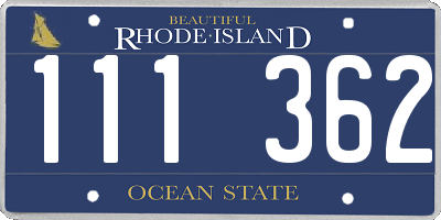 RI license plate 111362