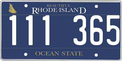 RI license plate 111365