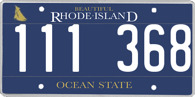 RI license plate 111368