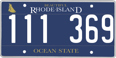 RI license plate 111369