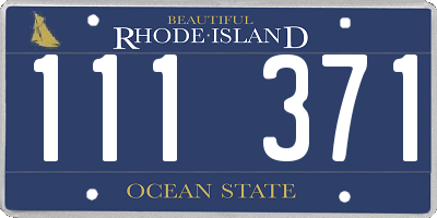RI license plate 111371