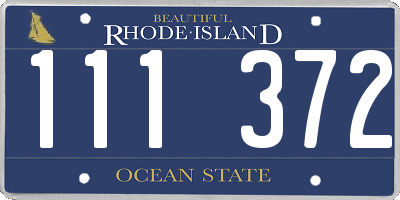 RI license plate 111372