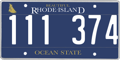RI license plate 111374