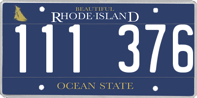 RI license plate 111376