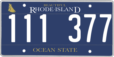RI license plate 111377