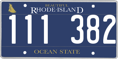 RI license plate 111382