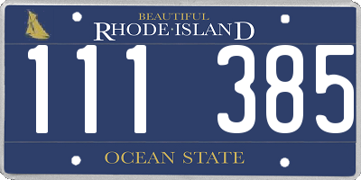 RI license plate 111385