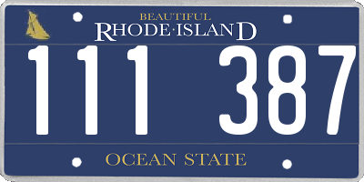 RI license plate 111387