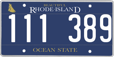 RI license plate 111389