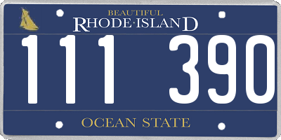 RI license plate 111390