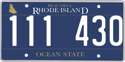 RI license plate 111430