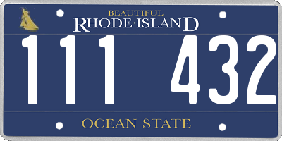 RI license plate 111432