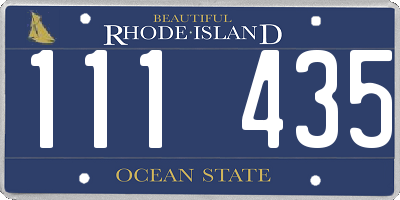 RI license plate 111435