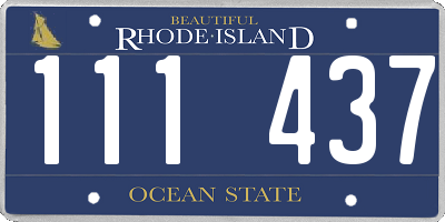 RI license plate 111437