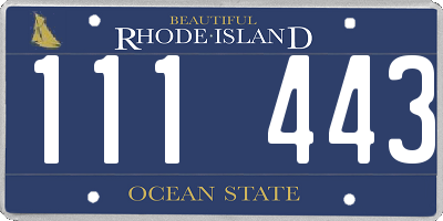 RI license plate 111443