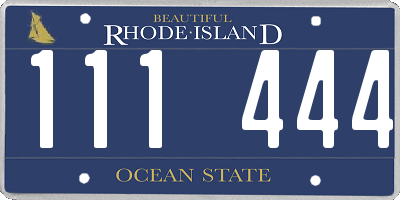 RI license plate 111444