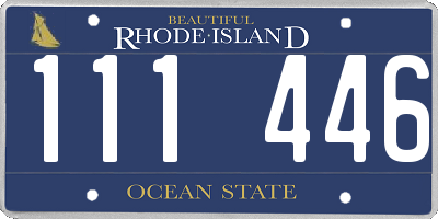 RI license plate 111446