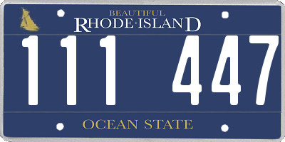 RI license plate 111447