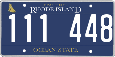 RI license plate 111448