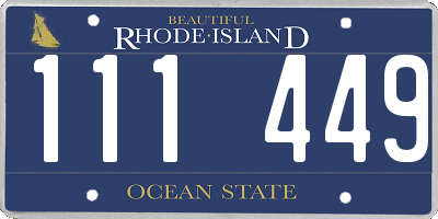 RI license plate 111449