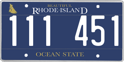 RI license plate 111451