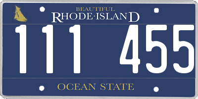 RI license plate 111455