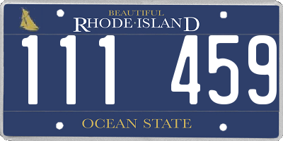 RI license plate 111459