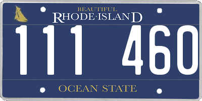 RI license plate 111460
