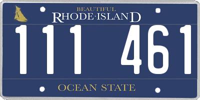 RI license plate 111461