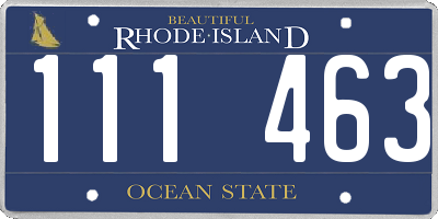 RI license plate 111463