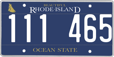 RI license plate 111465