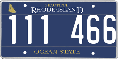 RI license plate 111466