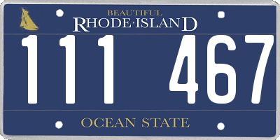 RI license plate 111467