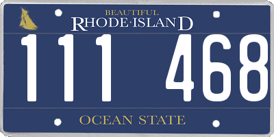 RI license plate 111468