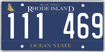 RI license plate 111469