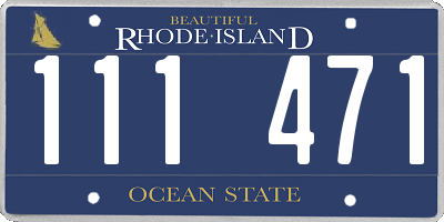 RI license plate 111471