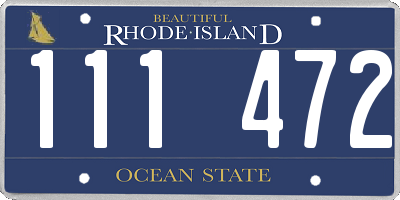 RI license plate 111472