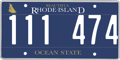 RI license plate 111474