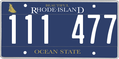 RI license plate 111477