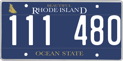 RI license plate 111480