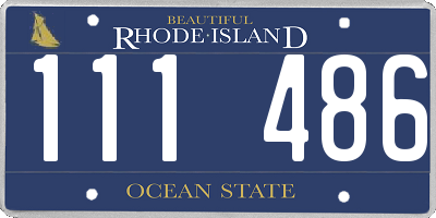 RI license plate 111486