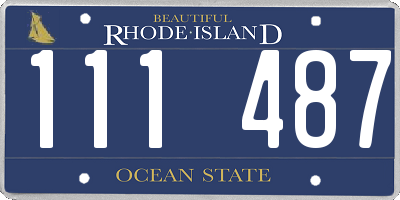 RI license plate 111487