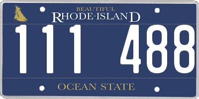 RI license plate 111488