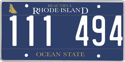 RI license plate 111494