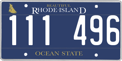 RI license plate 111496